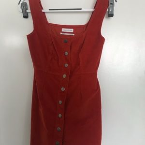 UO Corduroy Button-Down Mini Dress